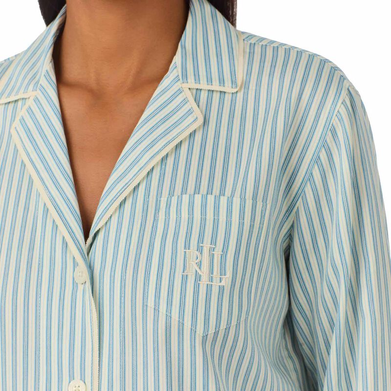 Lauren Ralph Lauren Classic Woven L/S Notch Collar Pajama Set image number 2